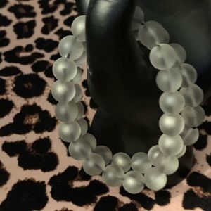 Gray clear beaded bracelets